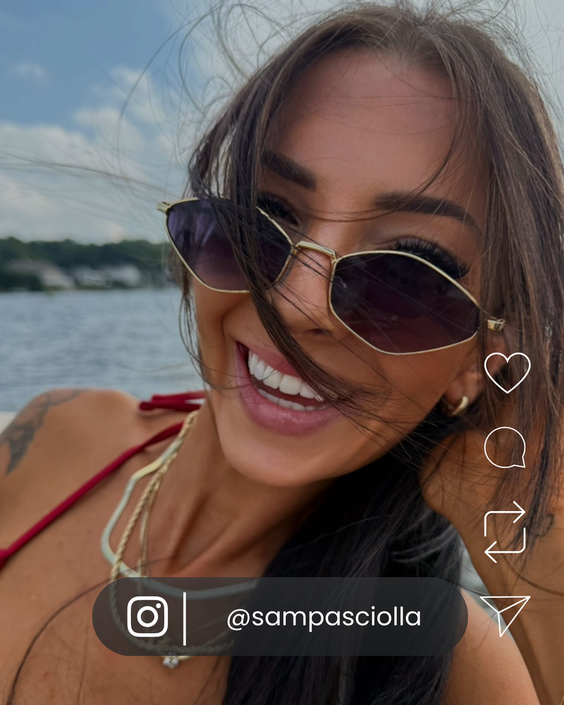sampacsiolla wearing voya shades premium sunglasses at a boat trip